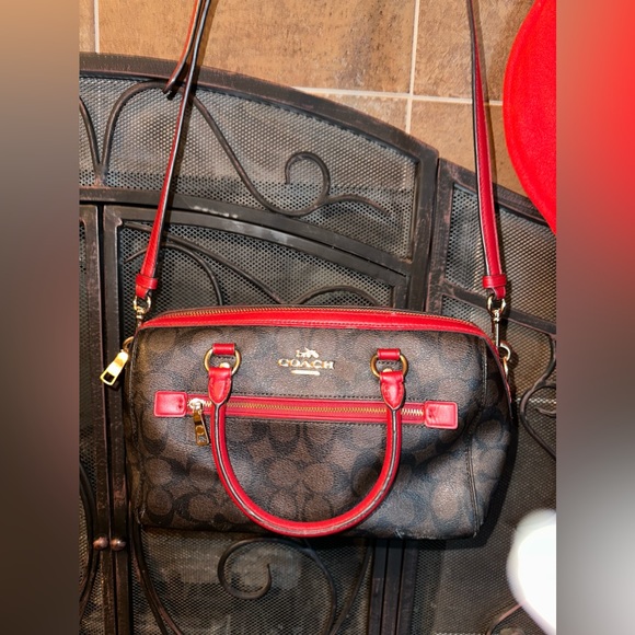 COACH Rowan Satchel In Signature Canvas with long strap VERY GOOD CONDITION - Picture 2 of 10